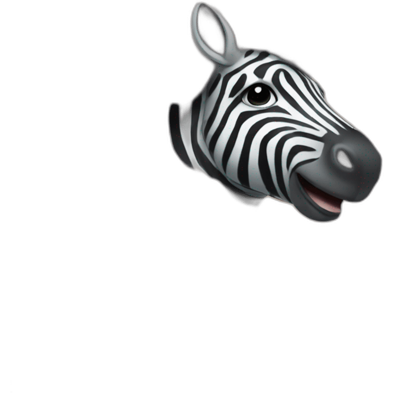 Zebra in the jungle eats cotton candy emoji