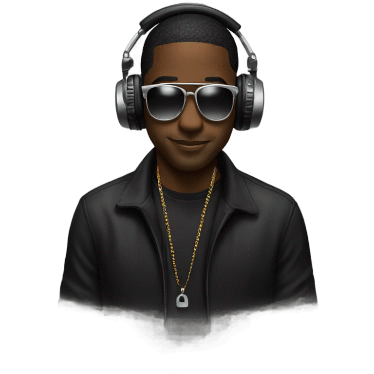 Black dj on the decks emoji