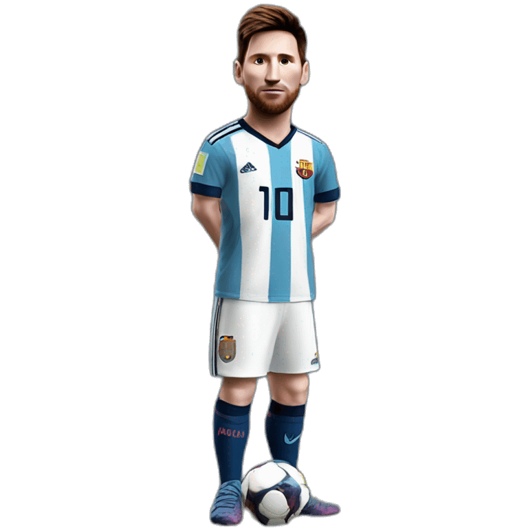 Leo messi realistic photo, 4k, full body emoji