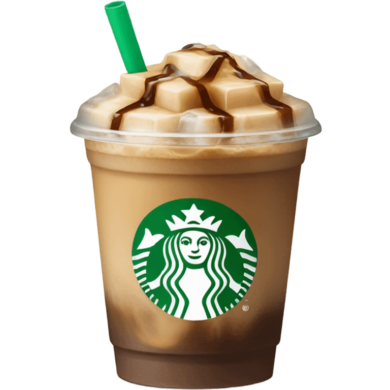 Starbuck ice coffee with ice cubes emoji