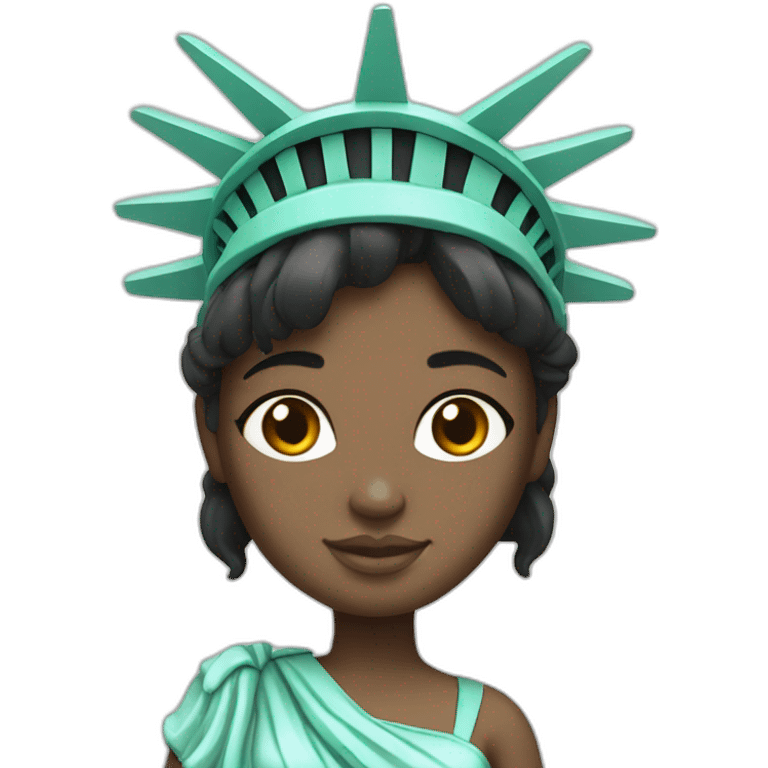 cute black hair white girl statue of liberty emoji