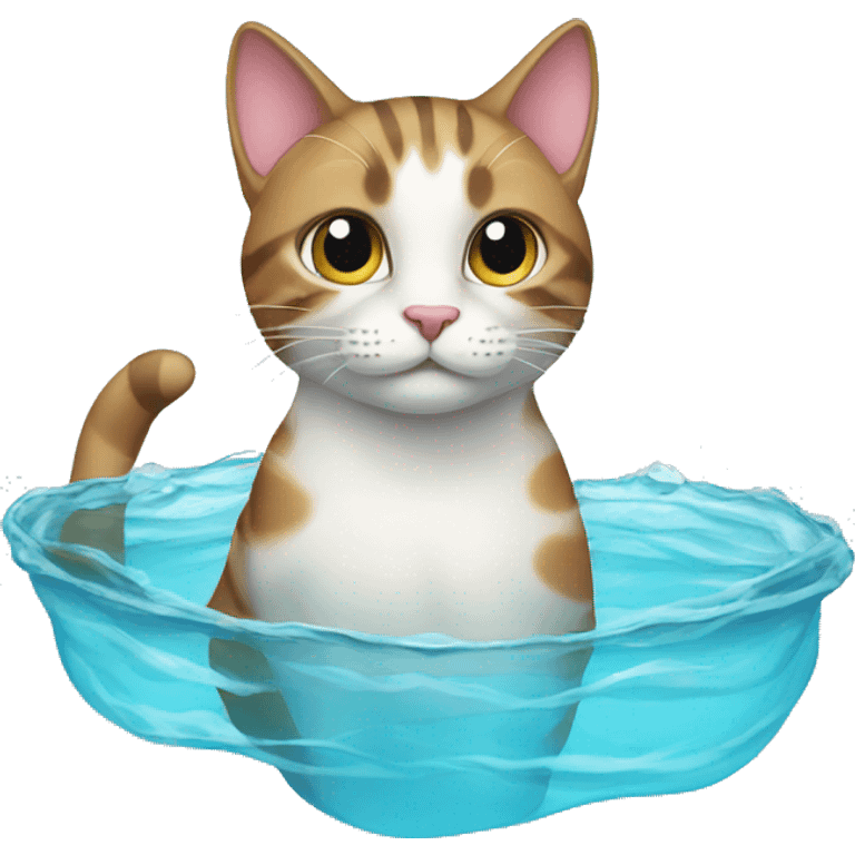 Cat going swimming emoji