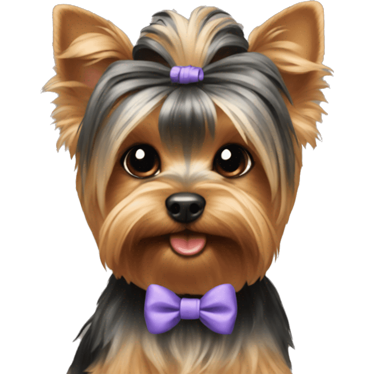 yorkie with a bow emoji