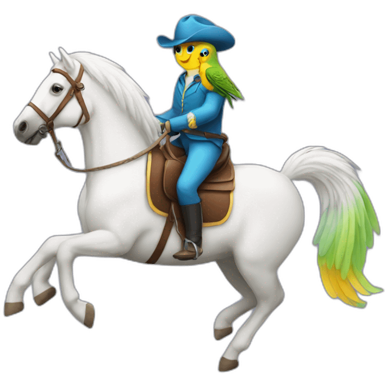 parakeet riding a horse emoji