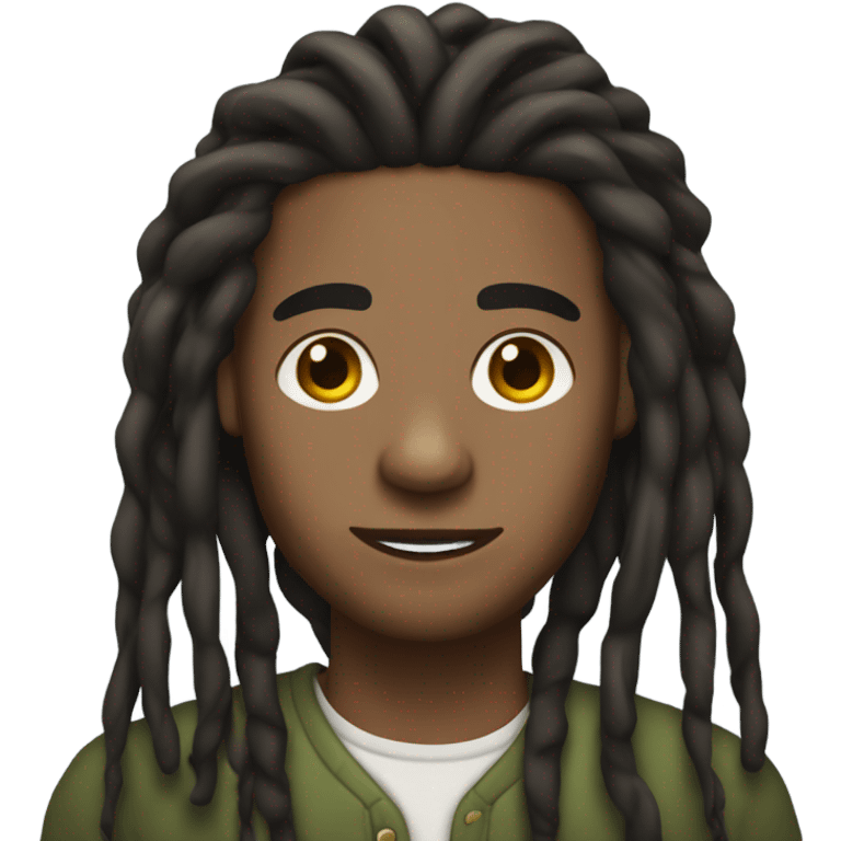 man with dark olive skin and long dreadlocs emoji