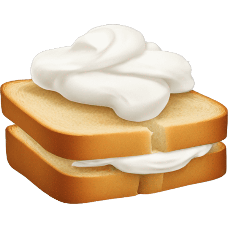 cut sandwich bread filled with whipped cream emoji