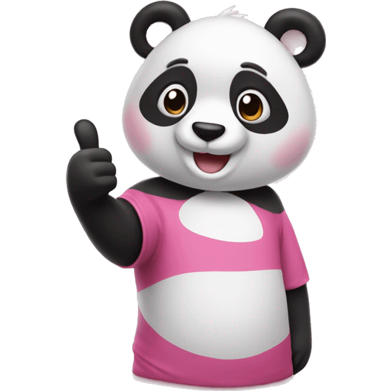 Pink Panda thumbs up  emoji