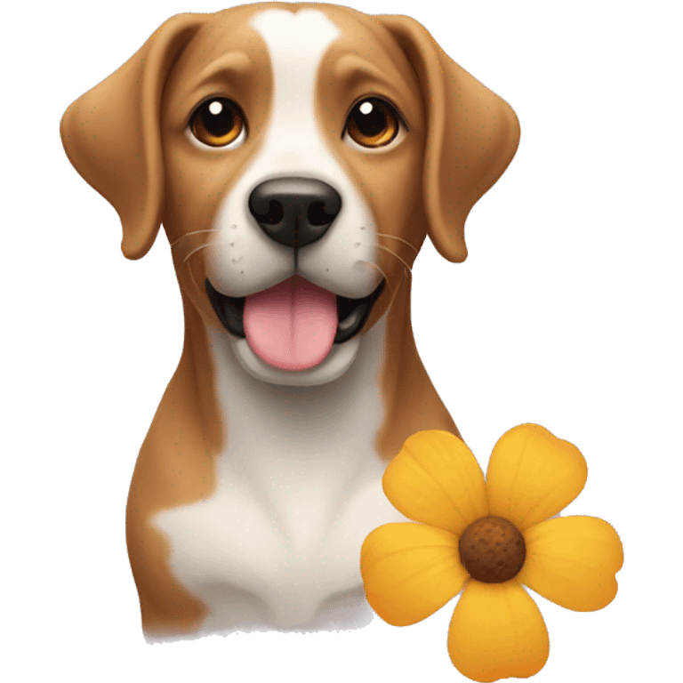 Dog with flower emoji