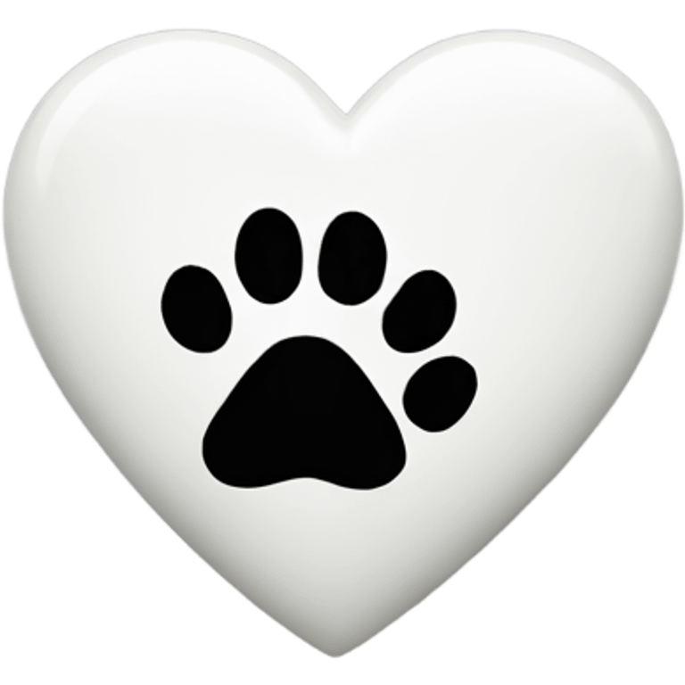 White heart with dog's paw emoji