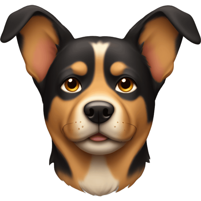 black and tan dog with pointy ears sleeping emoji