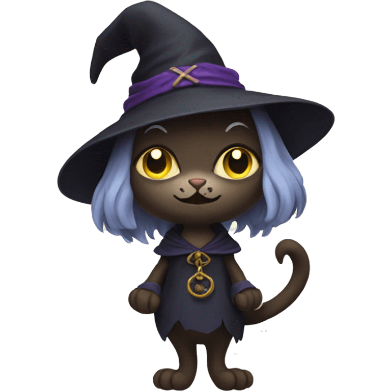 Cat witch emoji