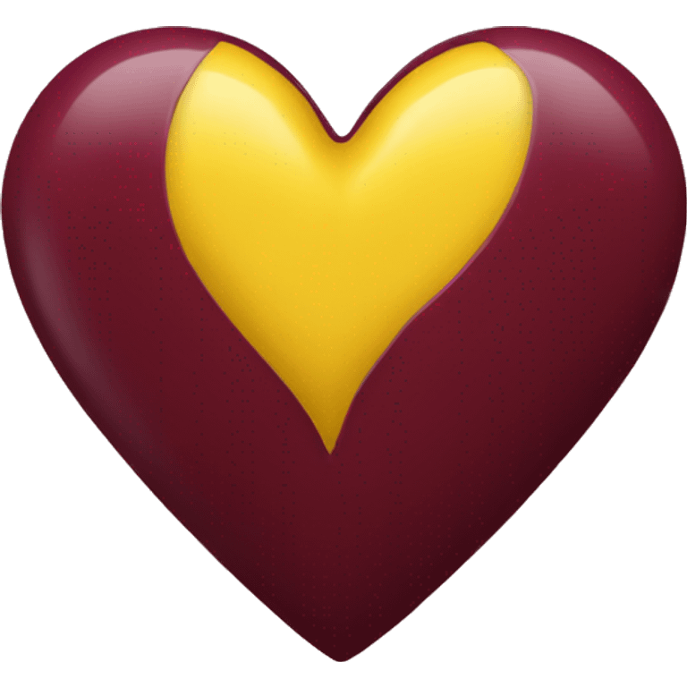 burgundy heart with yellow something  emoji