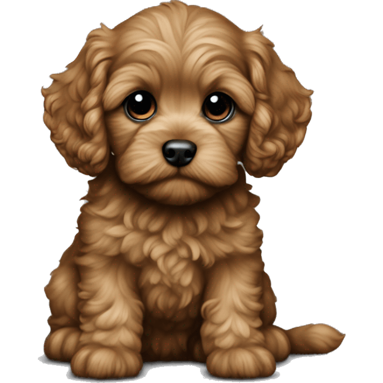 Cavapoo puppy all over black emoji