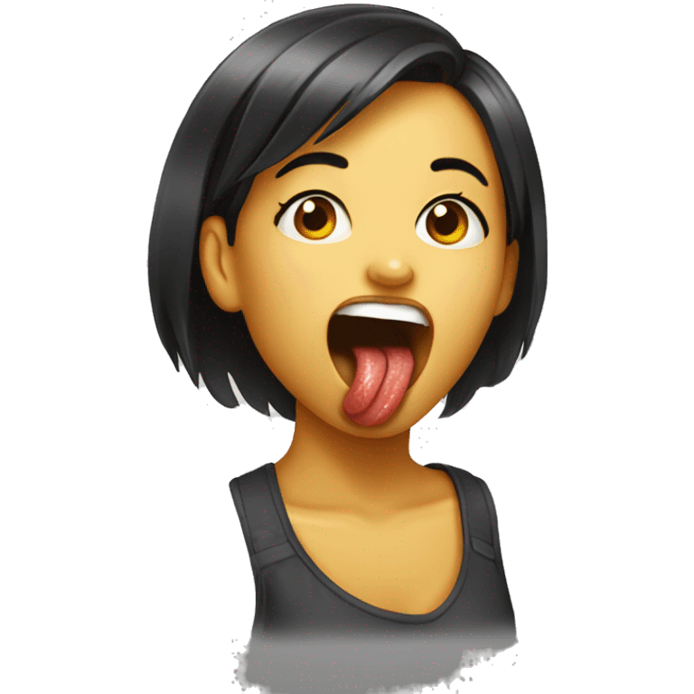 girl with tongue out hungry emoji