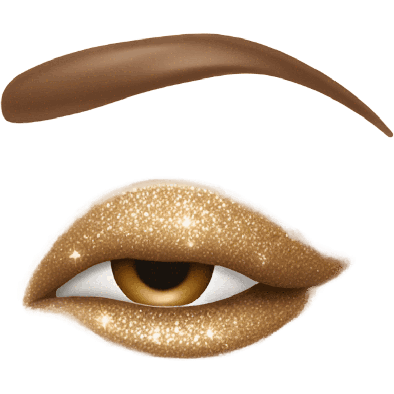 Sparkly glossy beige crescent emoji