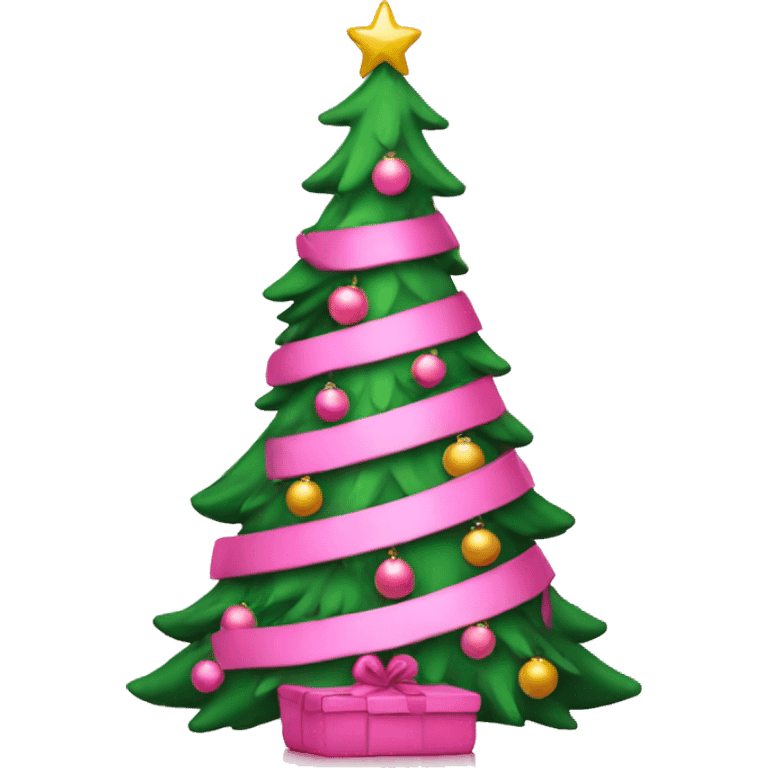 pink decorated christmas tree  emoji