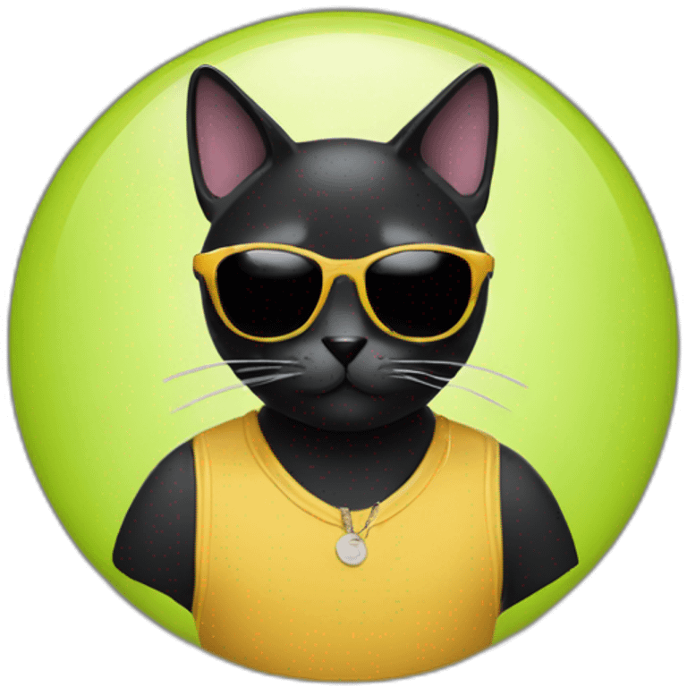 black cat with sunglasses emoji