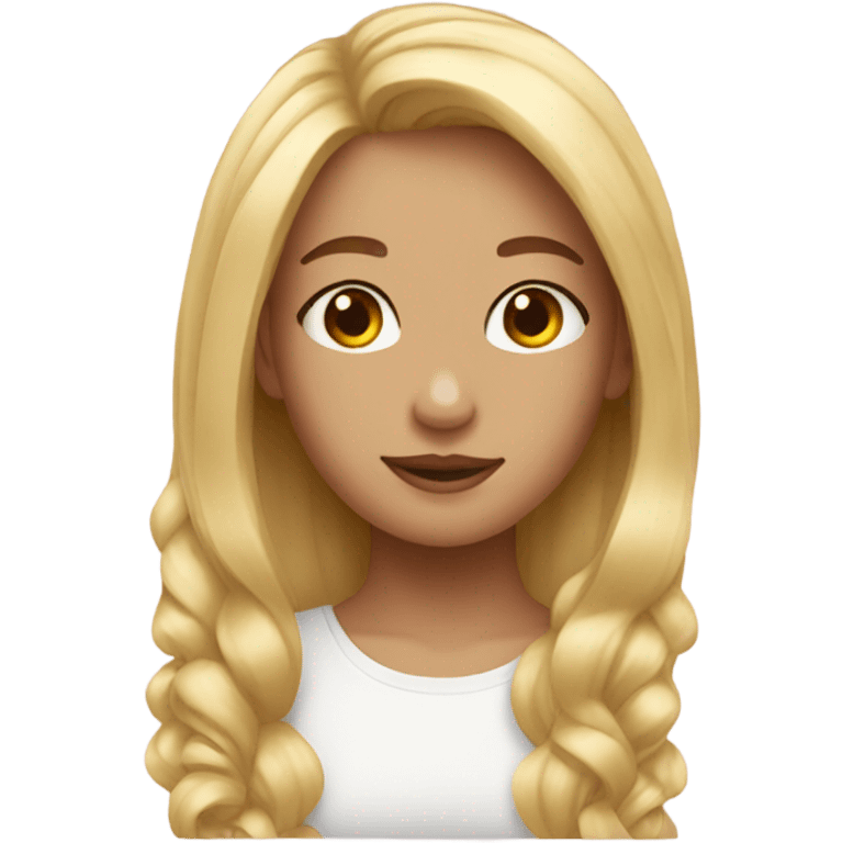 Girl with blonde hair and hazel e emoji