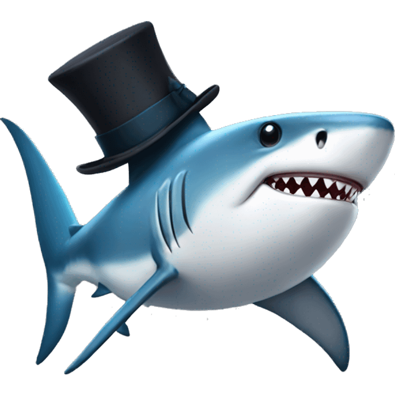 shark with tophat emoji