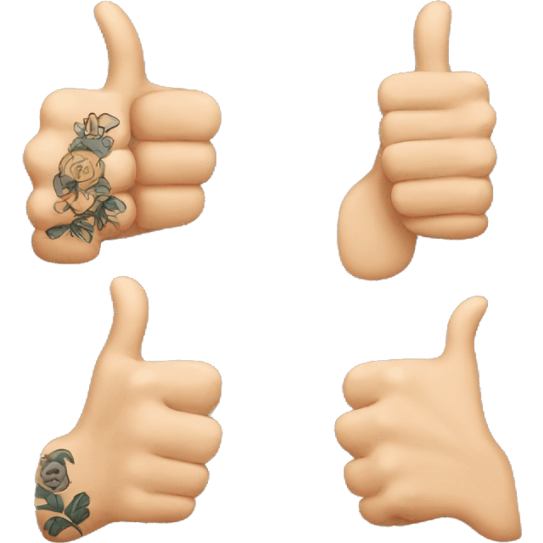 Thumbs up with tattoos emoji