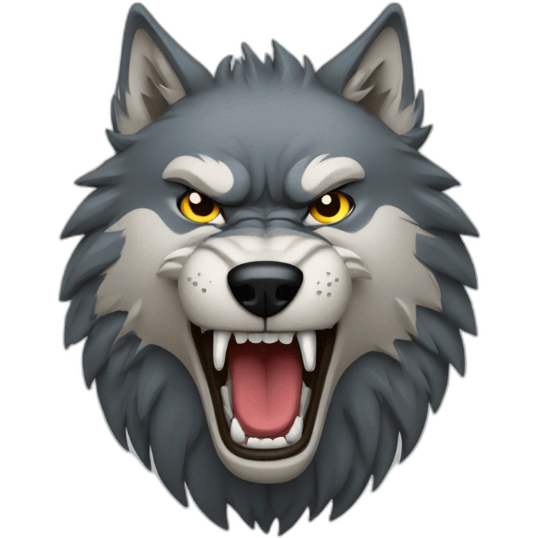 Angry wolf standing emoji