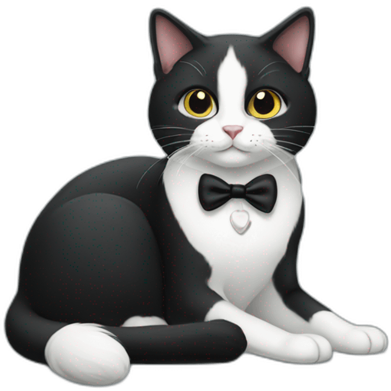 Black and white cat tuxedo emoji