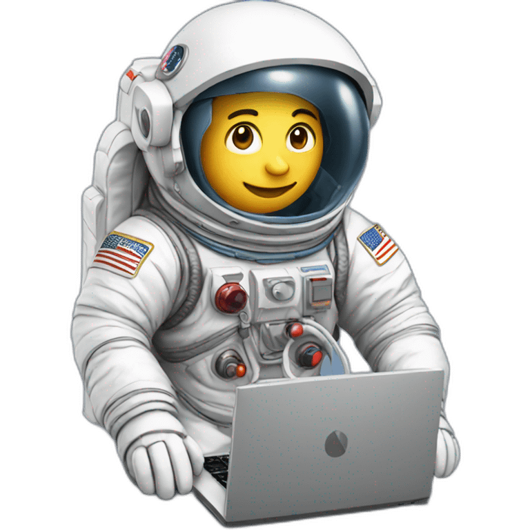 Astronaut with a computer emoji