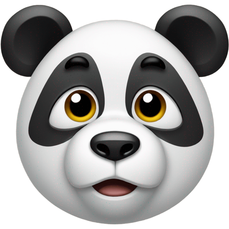 Confused look on cute panda emoji