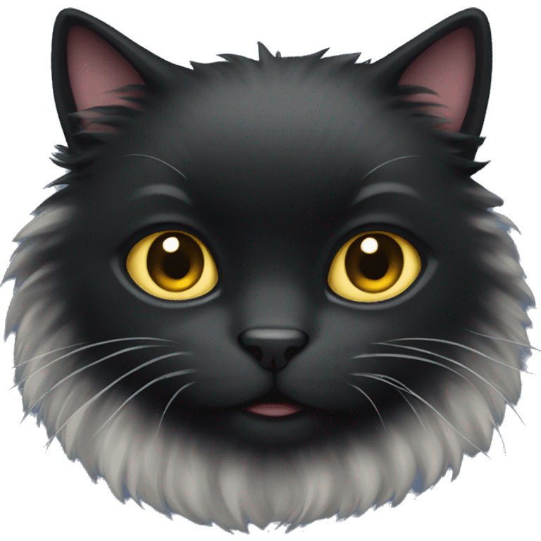 fluffy black cat emoji