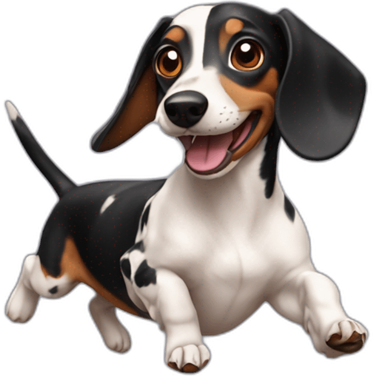 dachshund harlequin running emoji