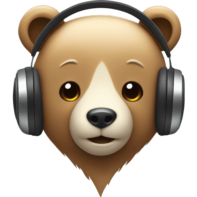 cute bear wearing headphones  emoji