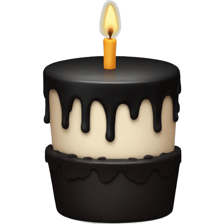 Black cake with candle emoji