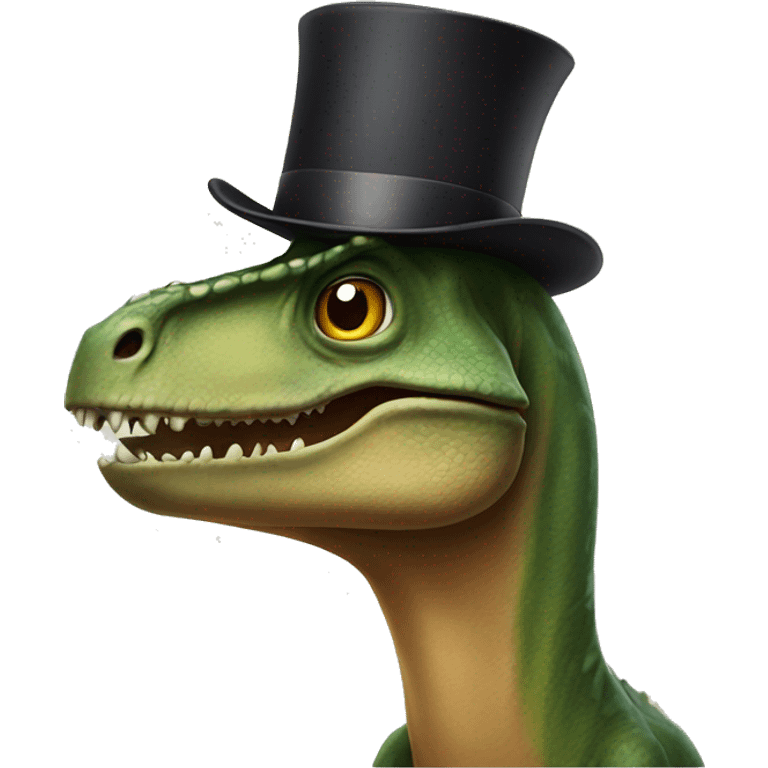 dinosaur wearing a top hat emoji