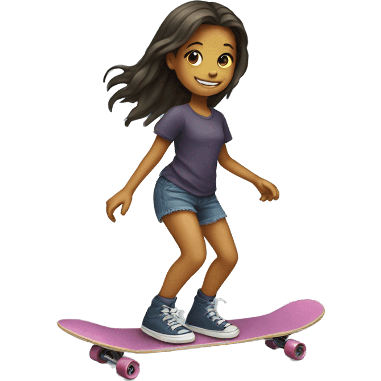 Girl on a skateboard emoji