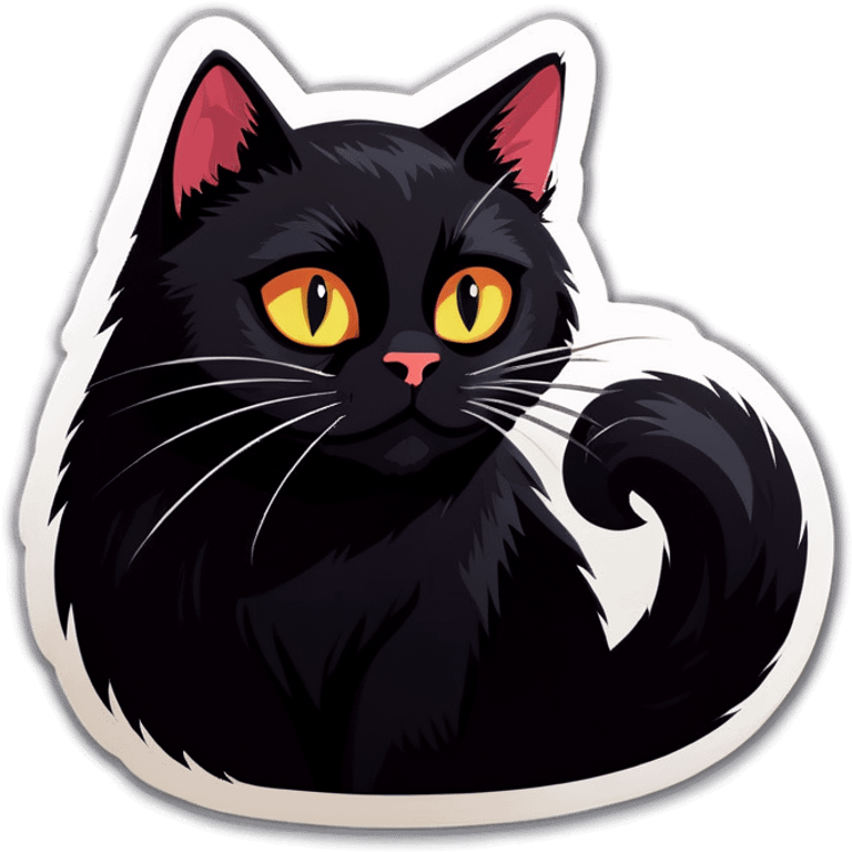 A black cat emoji