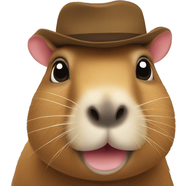 A capybara wearing a hat emoji