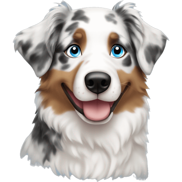 merle australian shepherd with blue eyes emoji