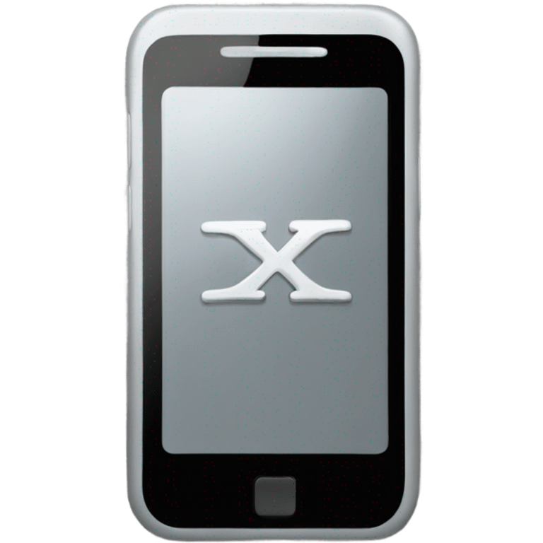 Gray Smartphone with X letter inside emoji