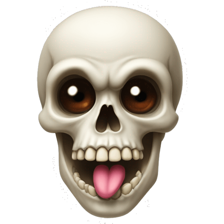 Skull With eyeballs sticking tongue out emoji