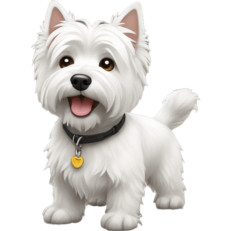 White west highland terrier stand on the ground emoji