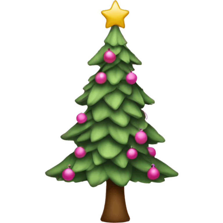 Christmas tree pink emoji