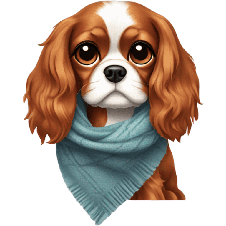 Cavalier wearing scarf emoji