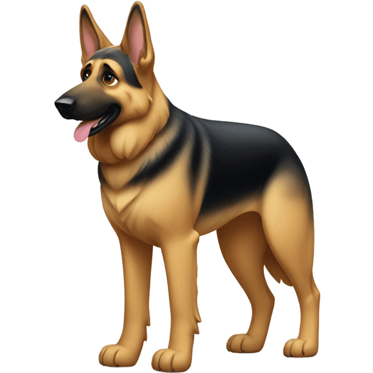 German shepherd dog that weighs 90 pounds and wearing an American flag collar and is a good boy emoji