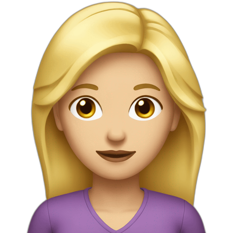 Femme blonde fronçant un souci emoji