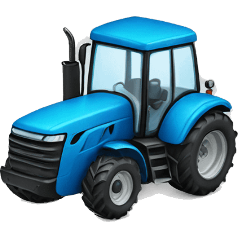 Blue cartoon tractor emoji