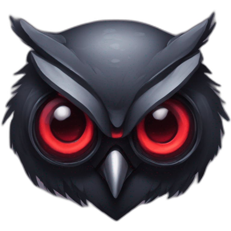 dark cyberpunk owl red eyes emoji