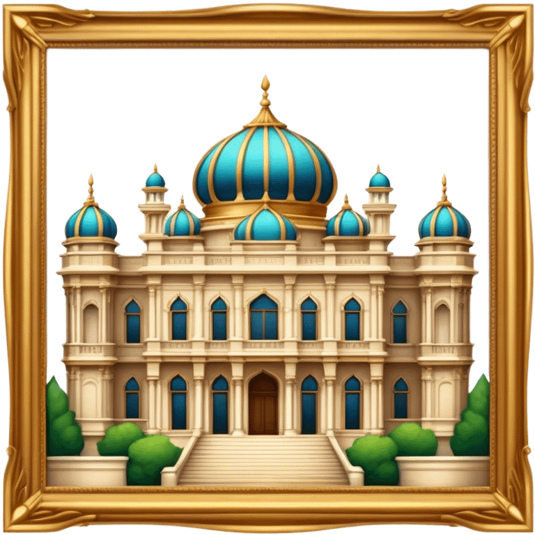 Cinematic Realistic Grand Palace Landmark Emoji, showcasing opulent palace architecture rendered with rich textures and regal, dynamic lighting. emoji