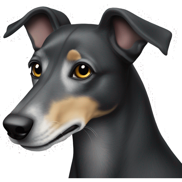 black lurcher grey hound cross dog  emoji