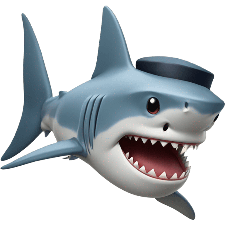 shark with tophat emoji