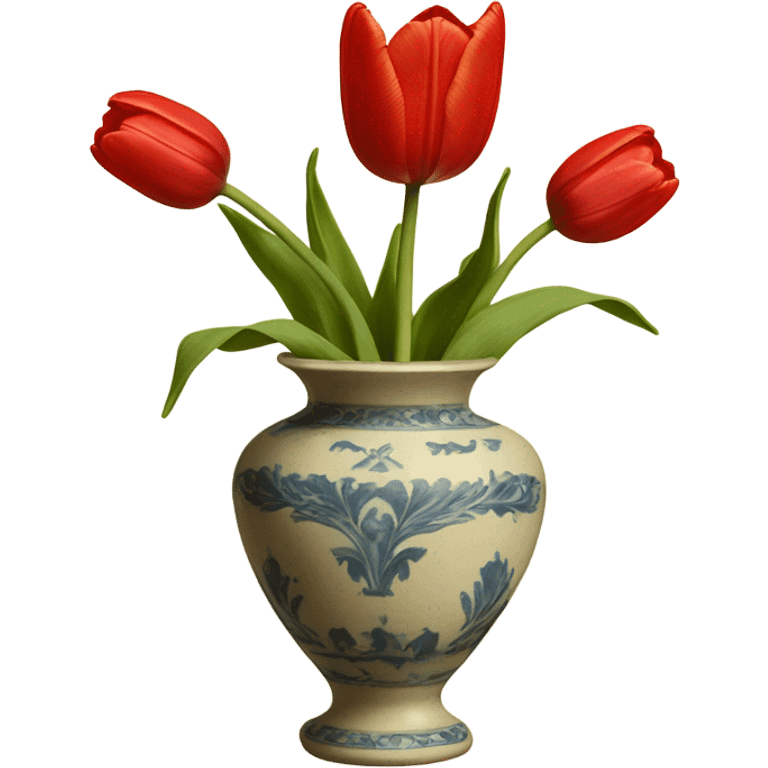 tulip in Vintage vase emoji